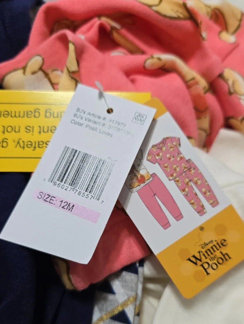 Disney Pink & White Winnie the Pooh 2-Piece Pajama Sets
